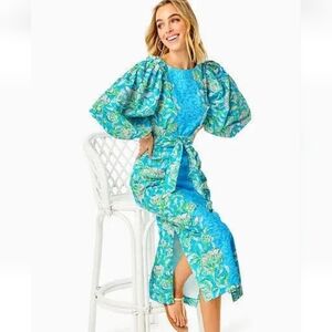 chinese dress ladies Vintage The Lilly Green & Blue Lilly Pulitzer Maxi Dress – Modig main image 0